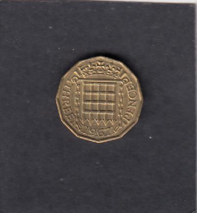 Beschrijving: 3 Pence ELIZABETH II